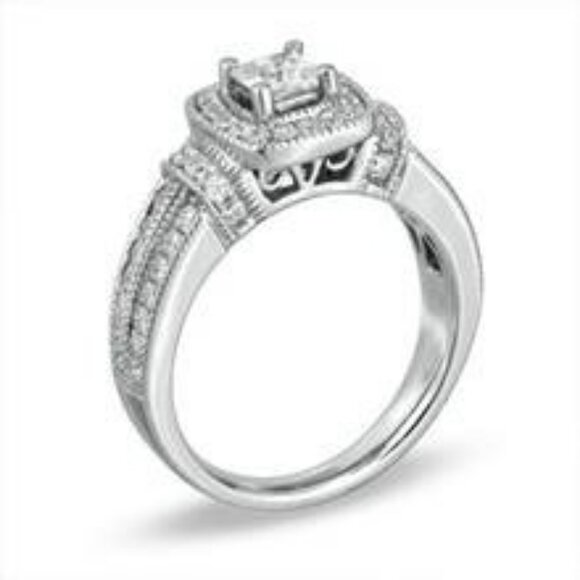14K White Gold diamond engagement ring, with 1 ct. t.w. of diamonds. - Picture 1 of 7